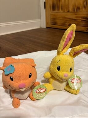 Little Leaps Plush Bunny and Orange Friend - Yellow & Orange